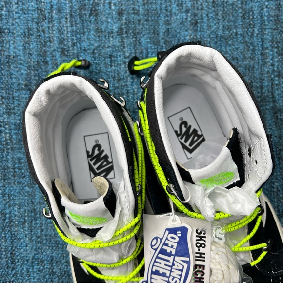 Vans Anaheim Factory Sk8 Hi Echo DX Sneakers in Black White Neon - Picture 4 of 9